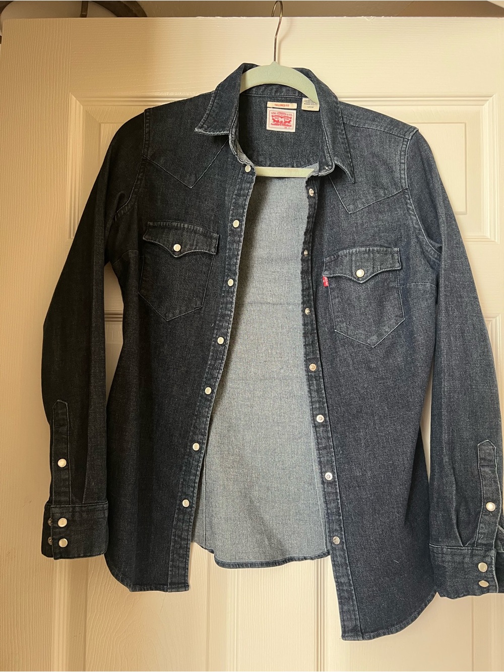 Levi's Dark Indigo Denim Western Snap Shirt - Picture 3 of 5